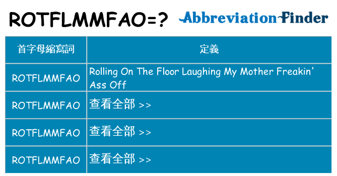 rotflmmfao 代表什麼