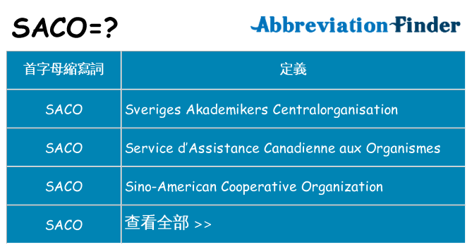 saco 代表什麼