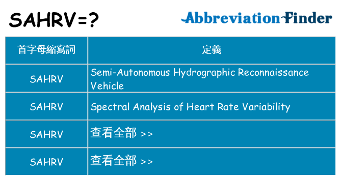 sahrv 代表什麼