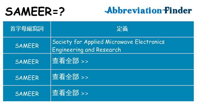 sameer 代表什麼