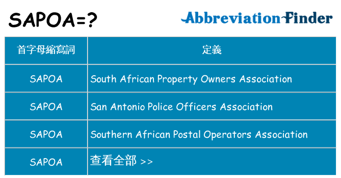 sapoa 代表什麼