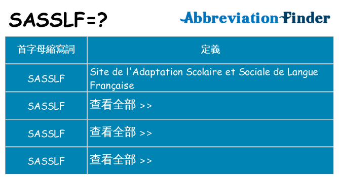 sasslf 代表什麼