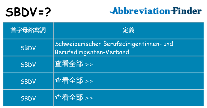 sbdv 代表什麼