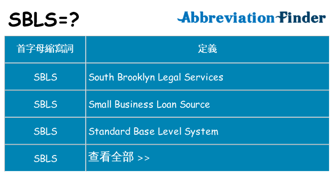 sbls 代表什麼