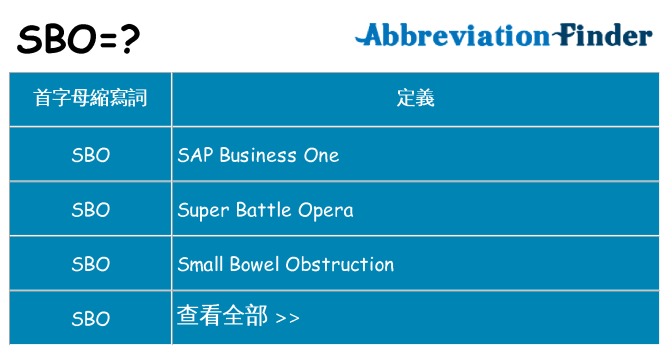 sbo 代表什麼