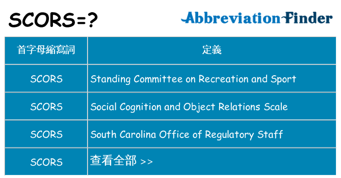 scors 代表什麼
