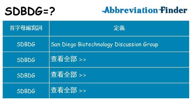sdbdg 代表什麼