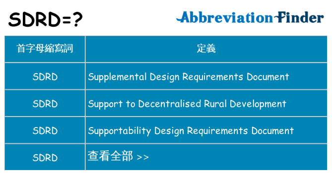 sdrd 代表什麼