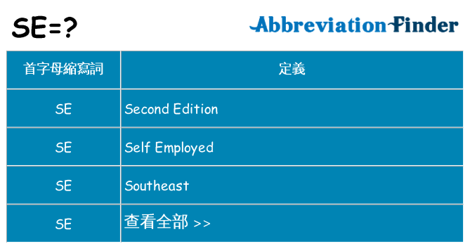 se 代表什麼