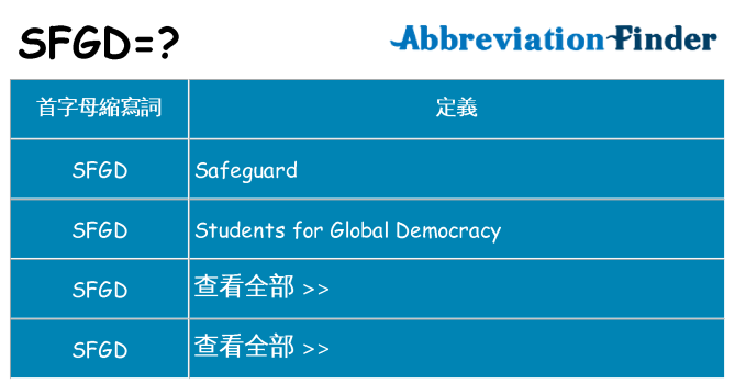 sfgd 代表什麼