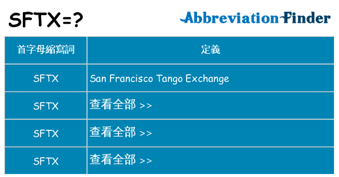 sftx 代表什麼