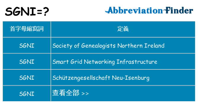 sgni 代表什麼