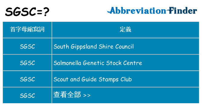 sgsc 代表什麼