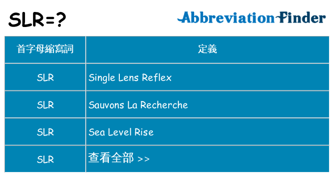 slr 代表什麼