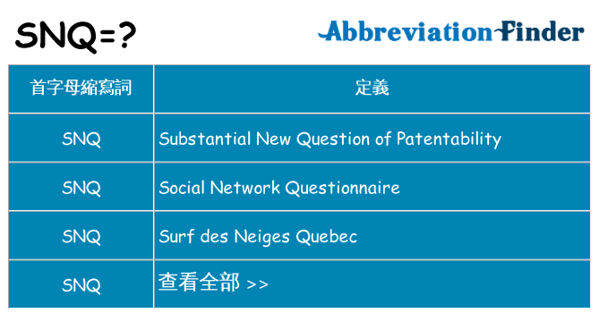 snq 代表什麼