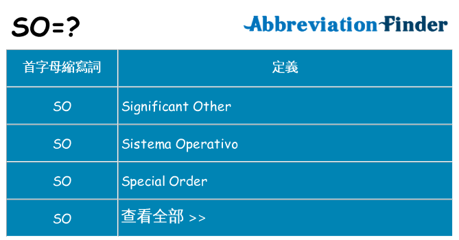 so 代表什麼