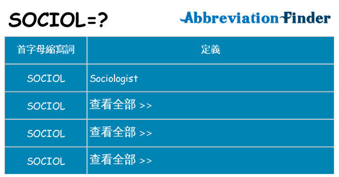 sociol 代表什麼