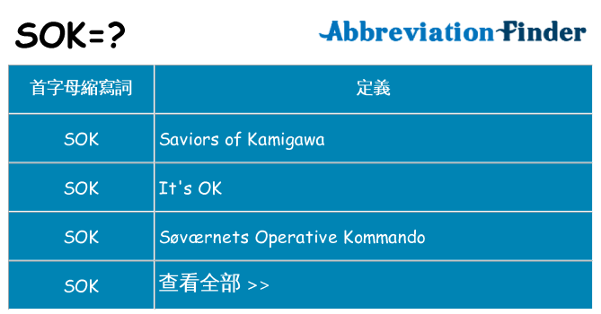 sok 代表什麼