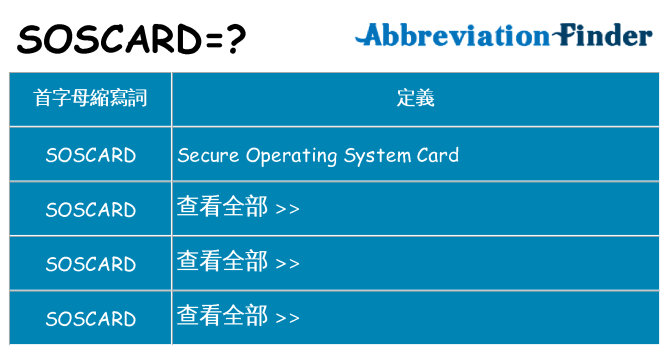 soscard 代表什麼