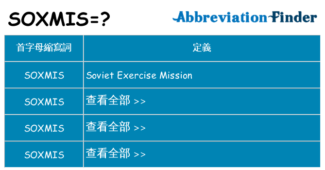 soxmis 代表什麼