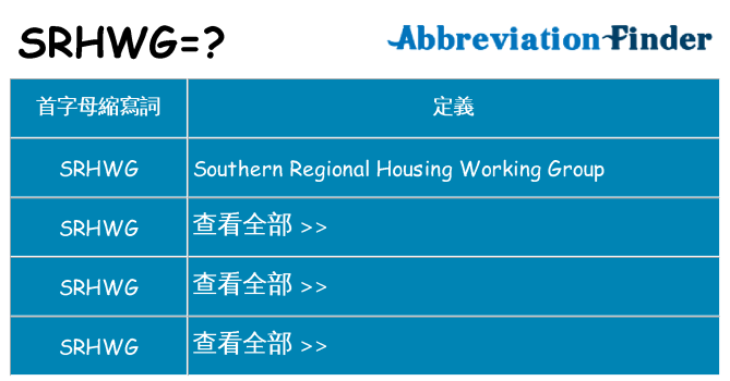 srhwg 代表什麼