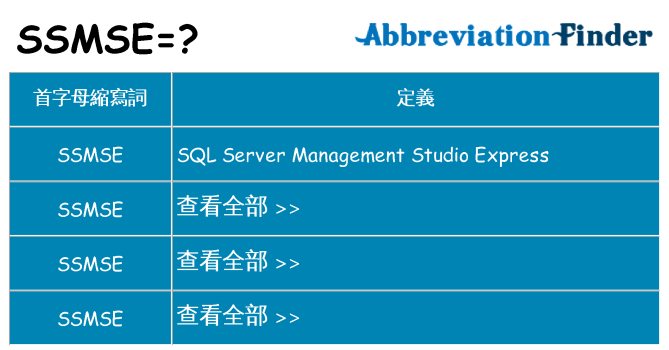 ssmse 代表什麼