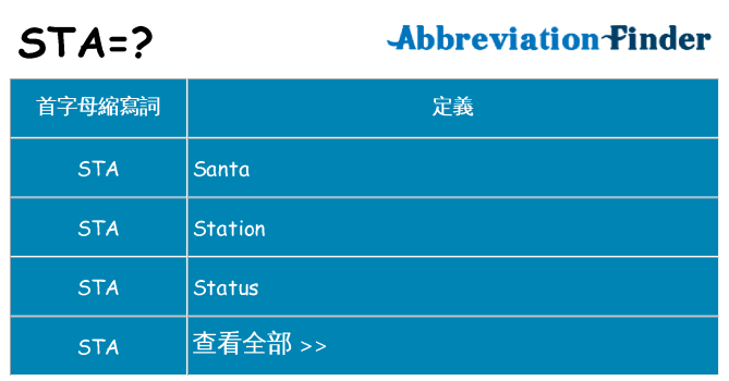 sta 代表什麼