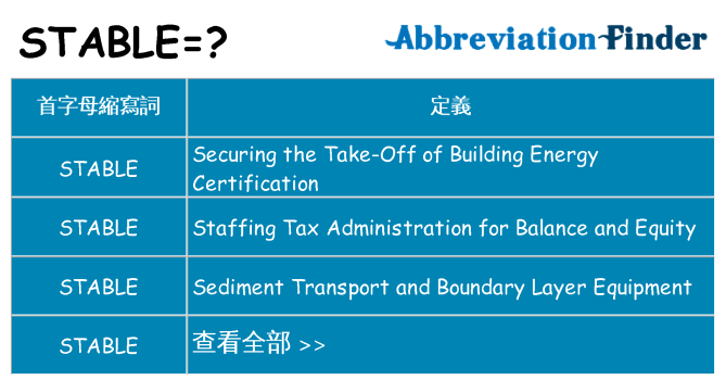 stable 代表什麼
