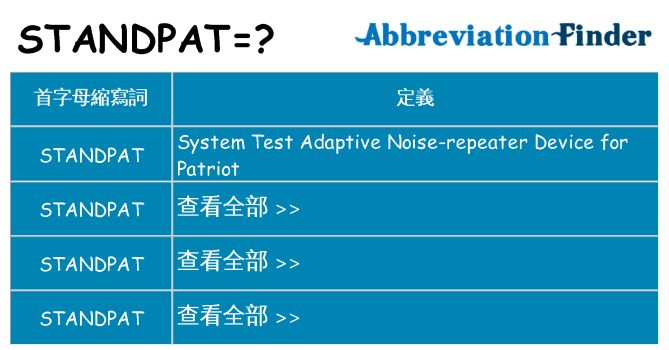 standpat 代表什麼