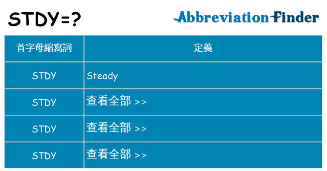 stdy 代表什麼