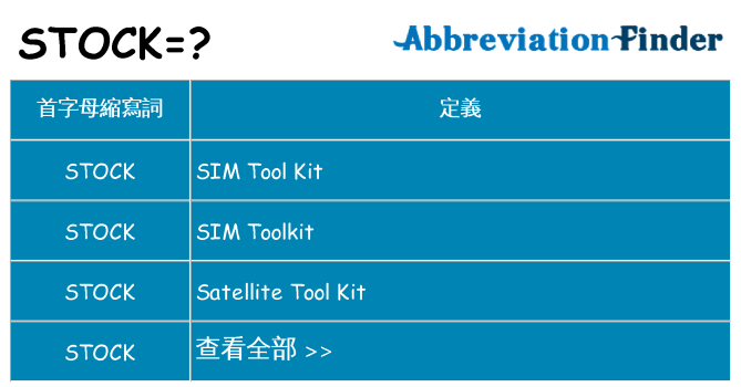 stock 代表什麼