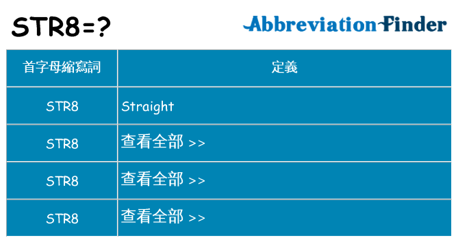 str8 代表什麼