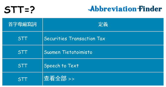 stt 代表什麼