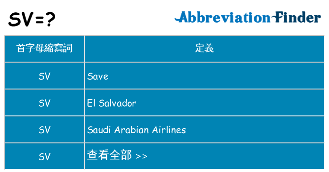 sv 代表什麼