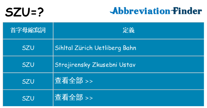 szu 代表什麼