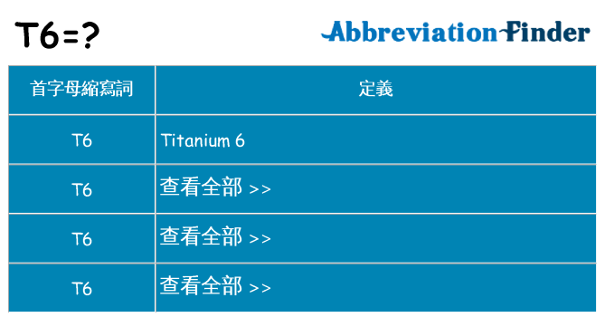 t6 代表什麼