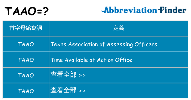 taao 代表什麼