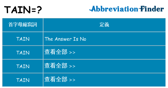 tain 代表什麼