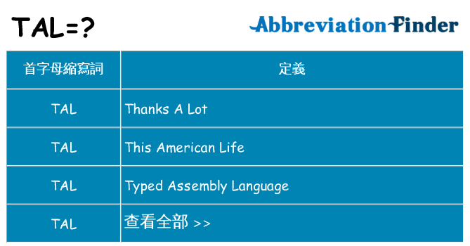 tal 代表什麼