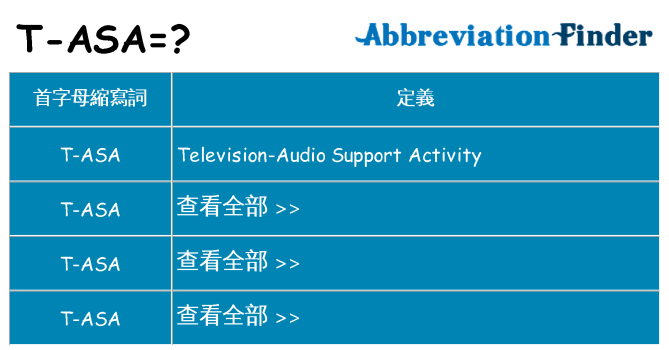 t-asa 代表什麼