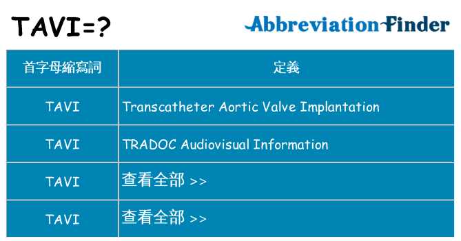 tavi 代表什麼