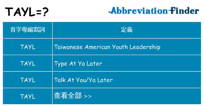 tayl 代表什麼