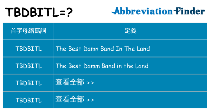 tbdbitl 代表什麼