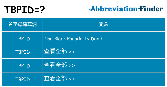 tbpid 代表什麼