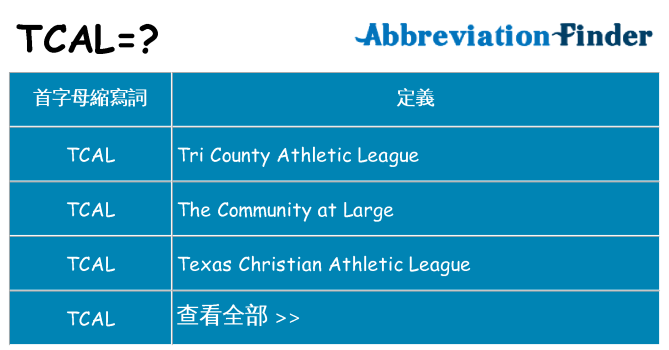 tcal 代表什麼