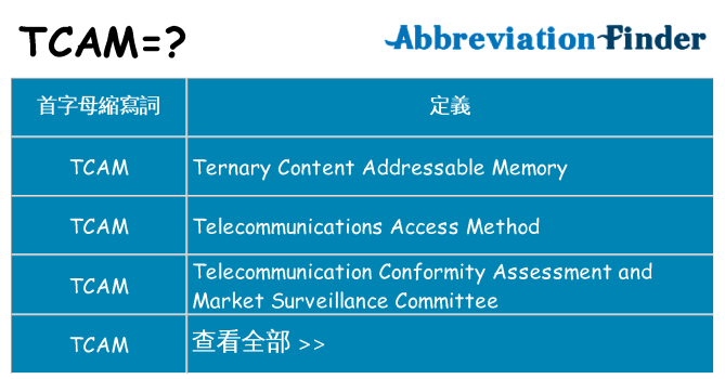 tcam 代表什麼