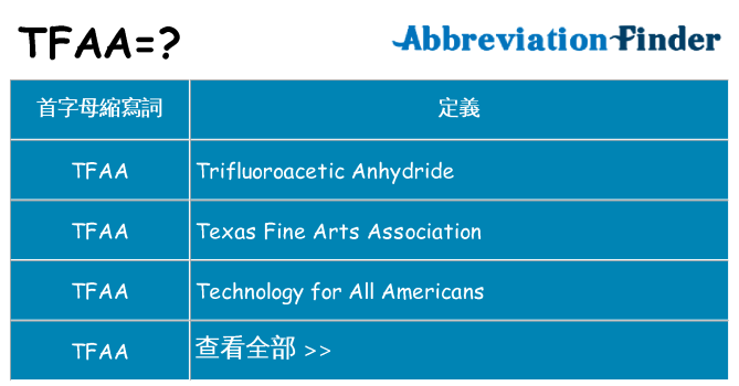 tfaa 代表什麼