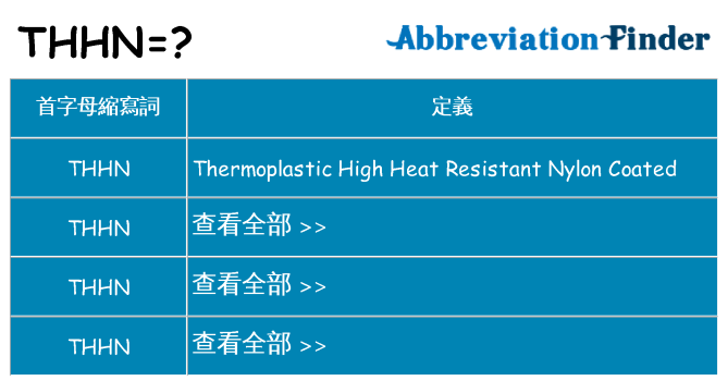 thhn 代表什麼