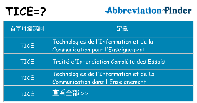 tice 代表什麼