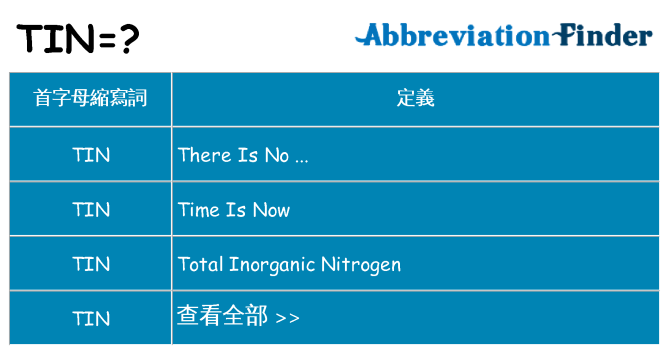tin 代表什麼